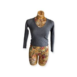 Zadig & Voltaire crop top gray long sleeve merino wool XS